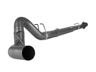 SCS 867 4" Aluminized Downpipe Back Exhaust No Muffler Fits 08-10 Ford F350/450/550 6.4L Powerstroke Cab & Chassis trucks with a center mounted rear fuel tank