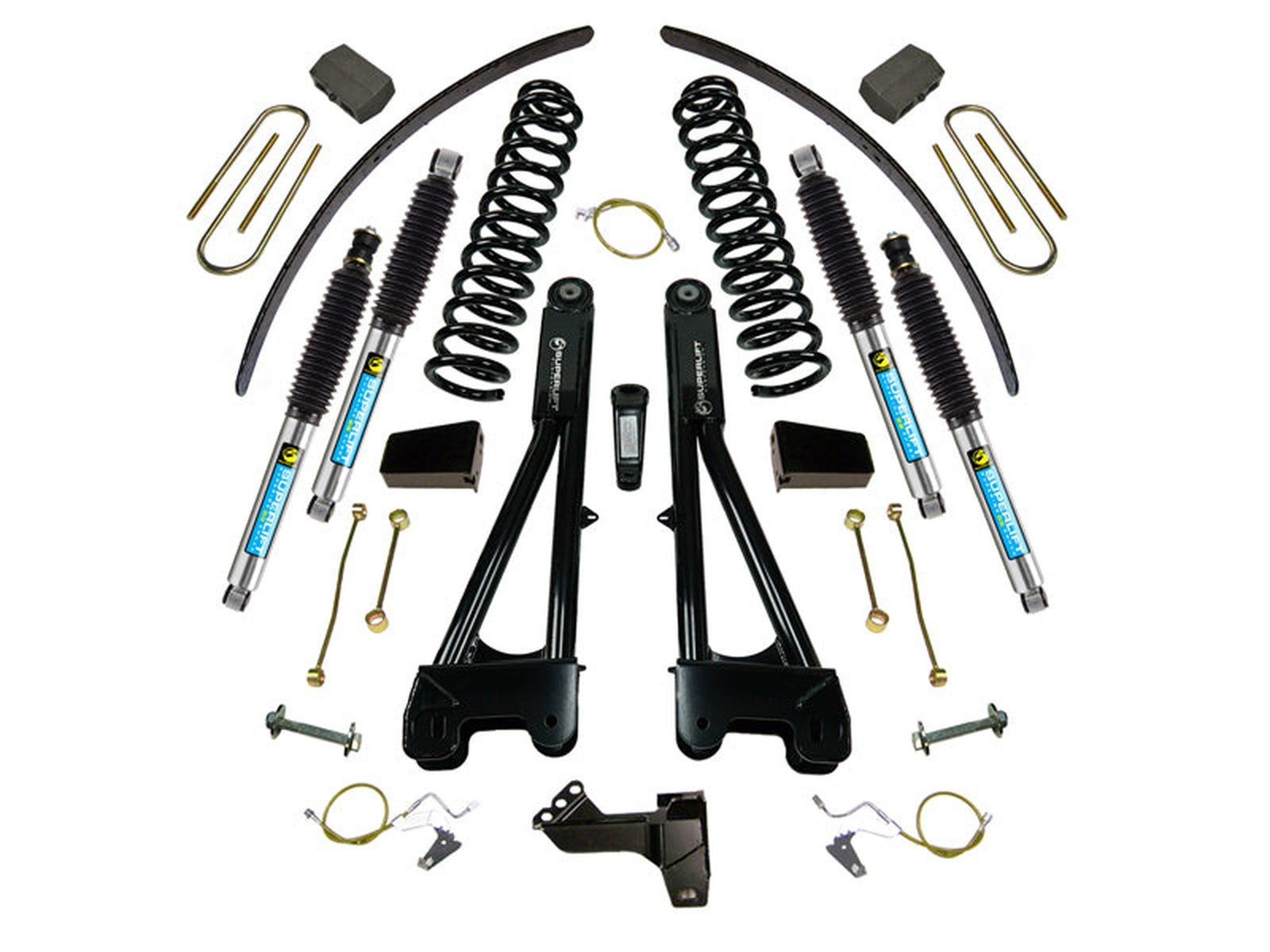 K985B SUPERLIFT K985B 8 inch Lift Kit - 2008-2010 Ford F-250 and F-350 Super Duty 4WD - Diesel Engine - with Replacement Radius Arms and Bilstein ShocksLarge