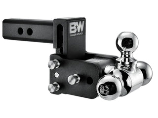 TS10047B B&W Tow and Stow Adjustable Ball Mount 2" Receiver Hitch, 3" Drop, 3.5" Rise, 1-7/8", 2" and 2-5/16" Tri-Ball, Cummins, Duramax, Powerstroke