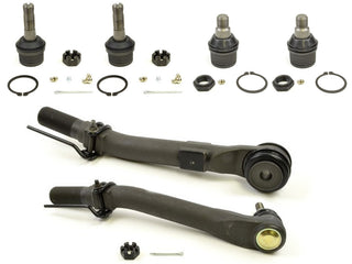 XRF 6 Piece Upper Lower Ball Joint, Outer Tie Rod Kit, 2005-2020 Ford 6.0L 6.4L 6.7L Powerstroke