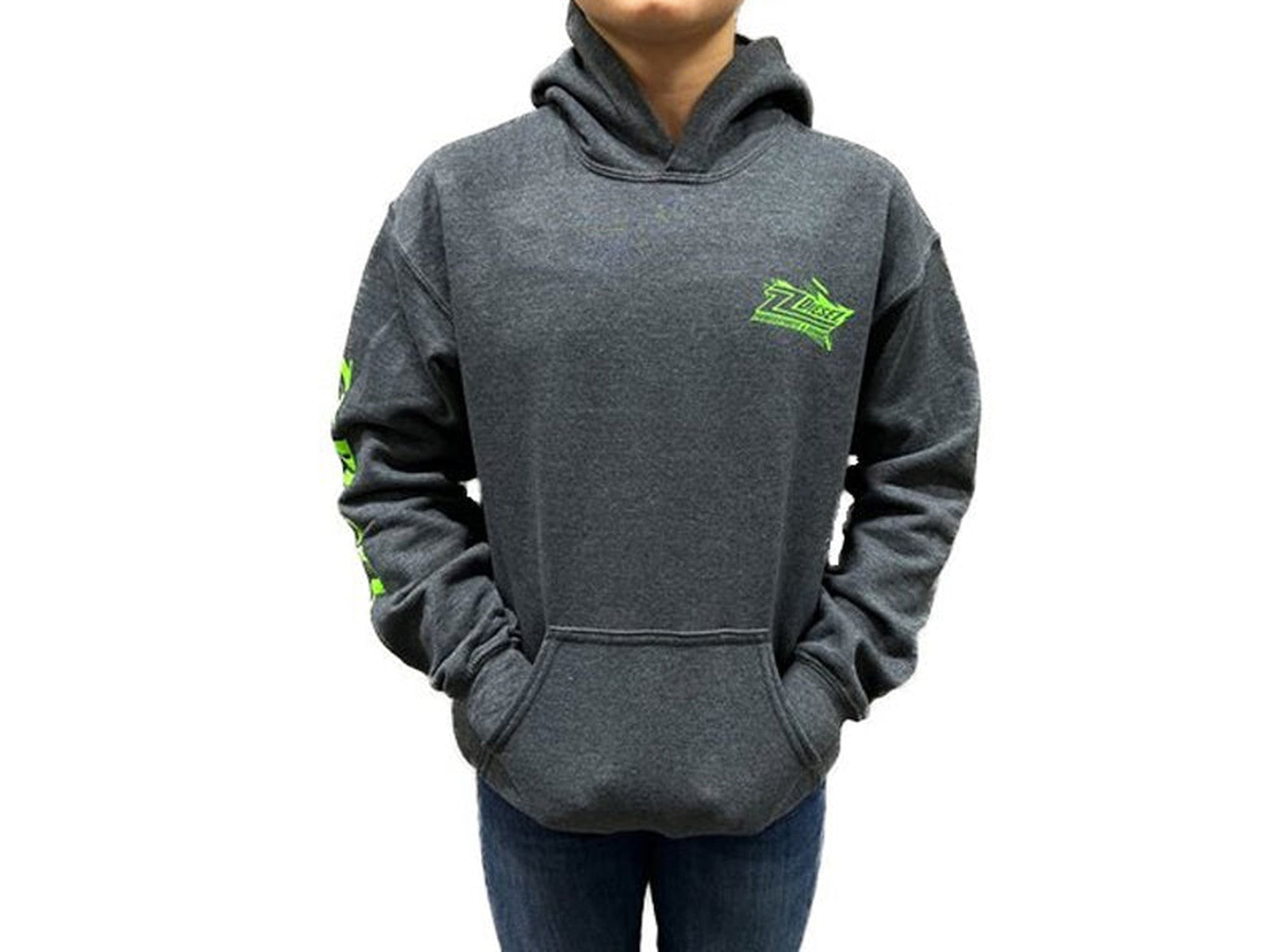 ZZ Diesel Youth Lime Green Grey Hoodie