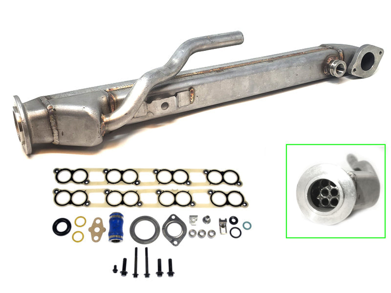 ZZ-#171 ZZ DIESEL UPGRADED SQUARE EGR COOLER KIT & GASKETS 04.5-07 FORD 6.0L POWERSTROKE DIESELLarge